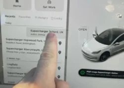 Steps to prevent the Tesla touchscreen from turning off by removing or clearing previous destinations