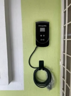 Tesla Wall Connector for home charging, with specifications for charging speed and power output